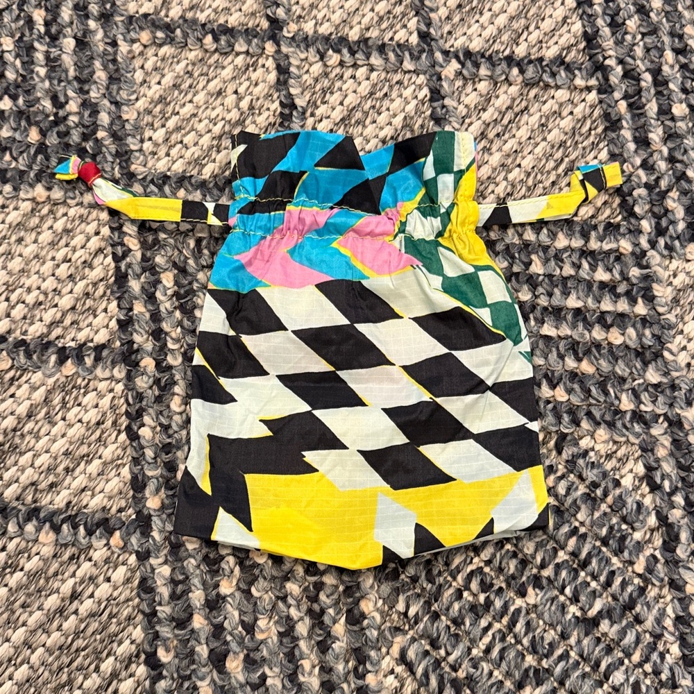 BAGGU Drawstring Colorful Geometric Print Bag